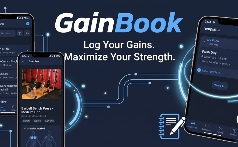 GainBook – an offline-first strength training tracker built with Expo